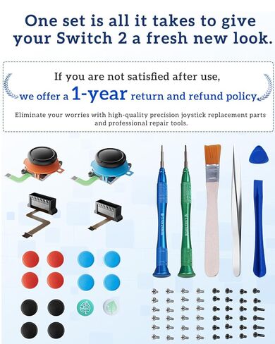 For J0yc0n2 Joystick Replacement for Nintennd0 Switch 2, Upgrade Anti-Drift Switch2 Joysticks Analog Thumbsticks「Includes a full set of tools&Screws,Thumb Caps,Magnetic Connector,Upgraded Joystick」 in Saudi Arabia