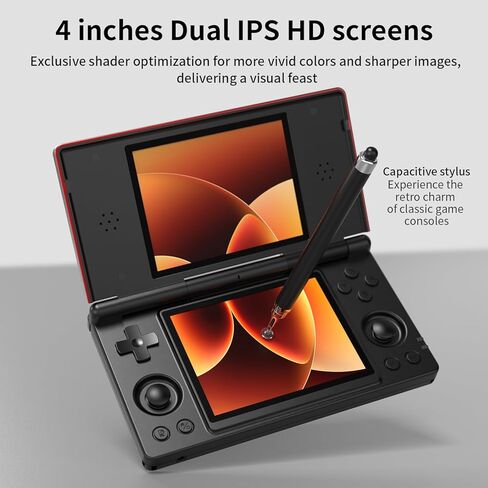 Anbernic RG DS Flip Retro Handheld Game Console , RGDS 4.0 Inch Dual IPS Touch Screen Android 14 System 4000mAh Battery 3+32GB(RG DS-Black) in Kuwait
