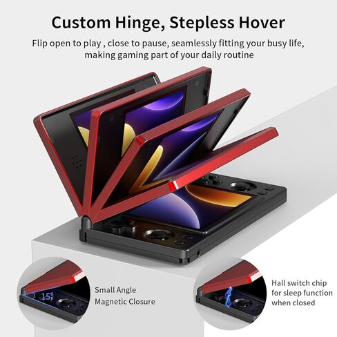 Anbernic RG DS Flip Retro Handheld Game Console , RGDS 4.0 Inch Dual IPS Touch Screen Android 14 System 4000mAh Battery 3+32GB(RG DS-Black) in Kuwait