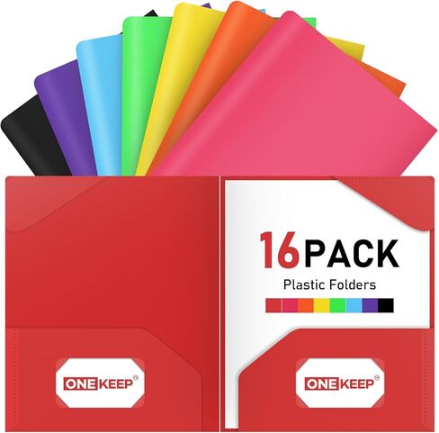 8 Pack Plastic folders with Pockets – 2-Pocket Document Folders with 2 Corner Protectors & 2 Business Card Slots, Assorted Colors Letter Size Folders for Office, High School & Back to School in Saudi Arabia
