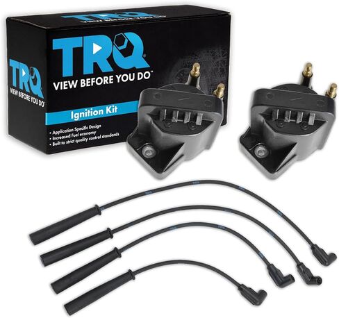 TRQ Ignition Coil & Spark Plug Kit 3 Piece Compatible with 1991-2002 Saturn SL SL1 1993-2002 SC1 1993-1999 SW1 in Kuwait