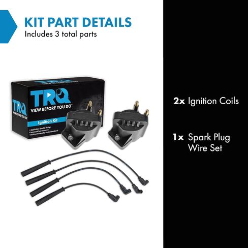 TRQ Ignition Coil & Spark Plug Kit 3 Piece Compatible with 1991-2002 Saturn SL SL1 1993-2002 SC1 1993-1999 SW1 in Kuwait