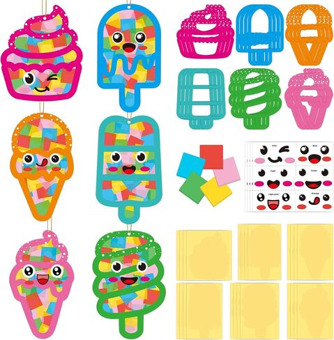 AUGTHEEP 24 Sets Summer Under The Sea Craft Kits Ocean Sea Animal Tissue Paper Craft Fish Suncatchers Crafts Suncatchers Decoration Classroom Art Ornament (Summer) in Saudi Arabia