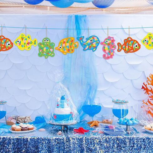 AUGTHEEP 24 Sets Summer Under The Sea Craft Kits Ocean Sea Animal Tissue Paper Craft Fish Suncatchers Crafts Suncatchers Decoration Classroom Art Ornament (Summer) in Saudi Arabia