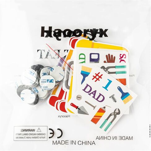 Haooryx Father's Day Magnet Craft Kit - 30 Sets Make Your Own Tool Box Sticker Decor Paper Craft for Classroom Home DIY Activity Refrigerator Bulletin Board Decor Happy Father's Day Party Supply Gift in Kuwait