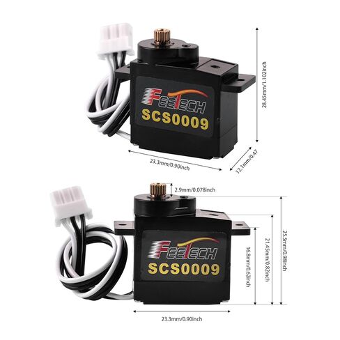 RCmall (Feetech) 2.3 كجم 6V Micro Servo (2-Pack) SCS0009، محرك رقمي ميتال جير مع تعليقات TTL وحافلة تسلسلية لذراع روبوت RC، والسيارة، ومشاريع طائرات الهليكوبتر DIY in Kuwait
