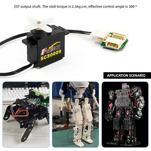RCmall (Feetech) 2.3 كجم 6V Micro Servo (2-Pack) SCS0009، محرك رقمي ميتال جير مع تعليقات TTL وحافلة تسلسلية لذراع روبوت RC، والسيارة، ومشاريع طائرات الهليكوبتر DIY in Kuwait