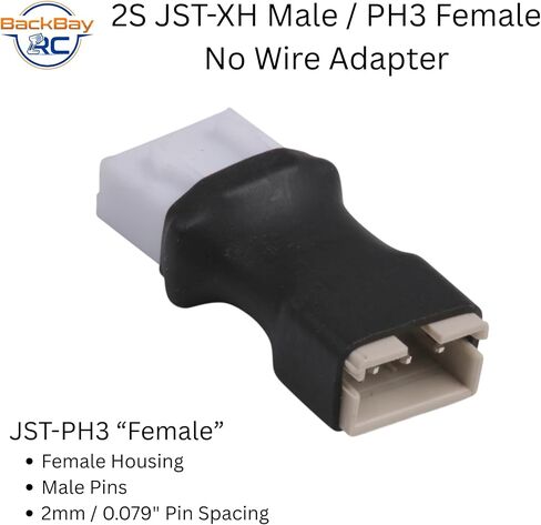 2 Pack: UMX (PH3) / 2S JST-XH No Wire Male/Female Lipo Charger Adapter by BackBayRC in Saudi Arabia
