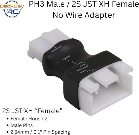 2 Pack: UMX (PH3) / 2S JST-XH No Wire Male/Female Lipo Charger Adapter by BackBayRC in Saudi Arabia