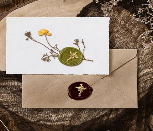 1pc Cross with Rose Sealing Wax Stamp Vintage Wax Seal Stamp Gift for Christmas 25mm Removable Brass Stamp Head with Wooden Handle for Envelopes Invitations Wedding Decoration in Kuwait