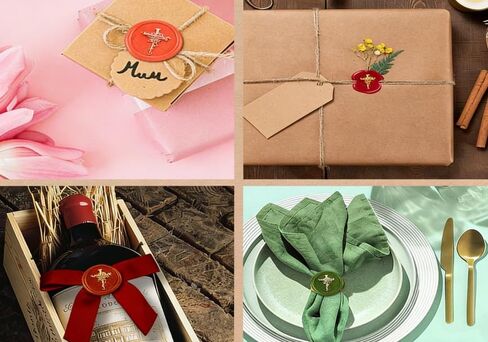 1pc Cross with Rose Sealing Wax Stamp Vintage Wax Seal Stamp Gift for Christmas 25mm Removable Brass Stamp Head with Wooden Handle for Envelopes Invitations Wedding Decoration in Kuwait