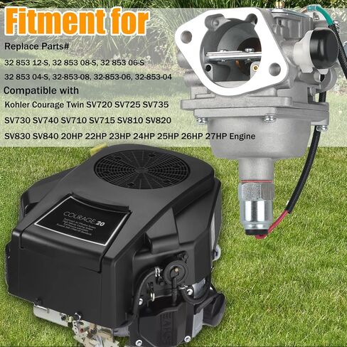 SV725 Carburetor for Kohler Courage 23 24 25 26 27 hp SV730 SV735 SV710 SV715 SV740 SV720 SV810 SV820 22HP Engine Replace for 32 853 12-S 32-853-08 32-853-06 32-853-04 with Air Filter Tune Up Kits in Saudi Arabia