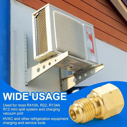 Brass Straight R410A Adapter, 5/16" SAE Male to 1/4" SAE Female Fitting, HVAC Refrigerant Adapter for R410A R22 R134A Mini Split Air Conditioner Systems in Saudi Arabia