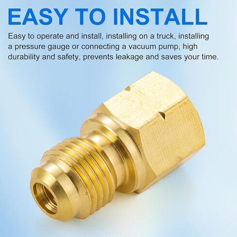 Brass Straight R410A Adapter, 5/16" SAE Male to 1/4" SAE Female Fitting, HVAC Refrigerant Adapter for R410A R22 R134A Mini Split Air Conditioner Systems in Saudi Arabia
