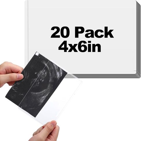 Easy Insert Photo Protector for 3x4in Ultrasound Pictures - Side-Loading to Keep Baby Sonogram Picture/Special Memories Safe, Pregnancy Journal Must Haves, Pregnancy Gifts for Expecting Mom, 20 Pack in Kuwait