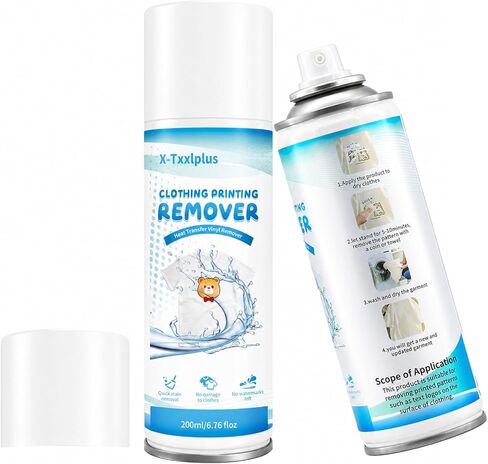 Heat Transfer Vinyl Remover for Fabrics - 1 Pack Professional VLR Vinyl Remover for Heat Transfer, Rapid Adhesive Remover for HTV & DTV, Safe for Cotton & Polyester, 200ML (6.7 fl oz) in Saudi Arabia