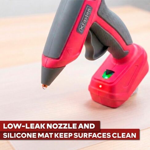 XFasten Pink Cordless Hot Glue Gun and Sticks Set, USB-C Rechargeable with 7.2V Battery, 15s Fast Preheating with 20 Pcs Crystal Clear Mini Glue Sticks and Silicone Mat for Crafts DIY Home Repairs in Kuwait