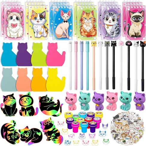 DMIGHT Cat Party Favors Cat تحت عنوان لوازم الحفلات Goodie Bag Stuffers الحشو لـ PET Party Party Classroom School مكافأة الهدايا الجوائز Goodie Bag Stuffers قم بزيارة المتجر in Kuwait
