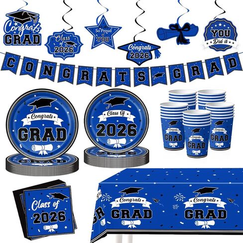 4th Fourth of July Party Supplies Favors for 250th Anniversary, Patriotic Red White Blue Plates,Napkins,Cups,Tablecloth,Hanging Decorations for 25 Guests, USA Accessories for Memorial Independence Day in Saudi Arabia