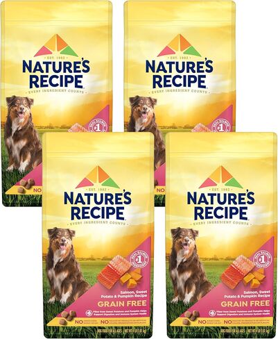 Nature′s Recipe Dry Dog Food, Grain Free Salmon, Sweet Potato & Pumpkin Recipe, 34 lb. Bag in Kuwait