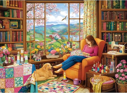 500 Piece Puzzles for Adults, Beautiful Spring Town Jigsaw Puzzles for Adult, Retro Style 500 Piece Adult Puzzle with Letters on Back Premium Cardboard, Gift for Family Artwork 20.5×15 in in Saudi Arabia