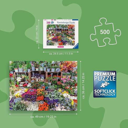 Ravensburger Flower Market, France 500 Piece Puzzle for Adults in Kuwait
