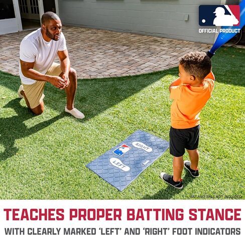 Franklin Sports MLB Learn Your Stance Batter's Box Training Mat - Perfect Kids Baseball + Teeball Practice Equipment - Fun Boys + Girls Batting Skills Toy in Kuwait