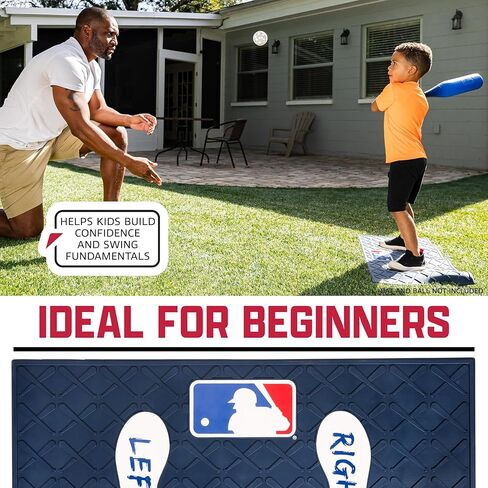 Franklin Sports MLB Learn Your Stance Batter's Box Training Mat - Perfect Kids Baseball + Teeball Practice Equipment - Fun Boys + Girls Batting Skills Toy in Kuwait