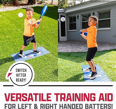 Franklin Sports MLB Learn Your Stance Batter's Box Training Mat - Perfect Kids Baseball + Teeball Practice Equipment - Fun Boys + Girls Batting Skills Toy in Kuwait