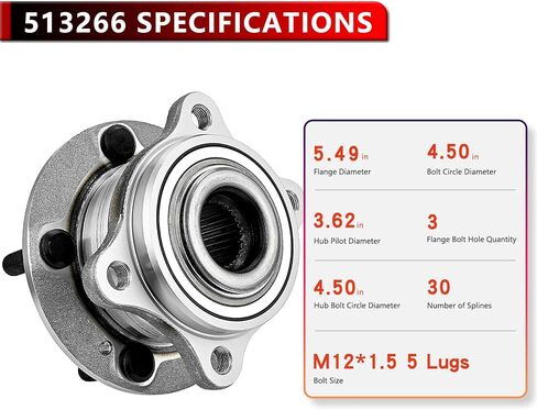 513266 (زوج) محمل محور العجلة الأمامية أو الخلفية لـ 2007-2020 Hyundai Santa FE، لـ 2013-2014 Santa FE Sport، لـ 2007-2012 فيراكروز، لـ 2011-2015 Kia Sorento، لـ 2014-2017 Kia Rondo in Kuwait