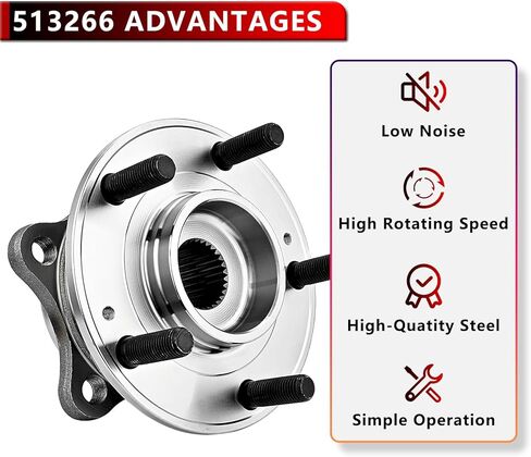 513266 (زوج) محمل محور العجلة الأمامية أو الخلفية لـ 2007-2020 Hyundai Santa FE، لـ 2013-2014 Santa FE Sport، لـ 2007-2012 فيراكروز، لـ 2011-2015 Kia Sorento، لـ 2014-2017 Kia Rondo in Kuwait