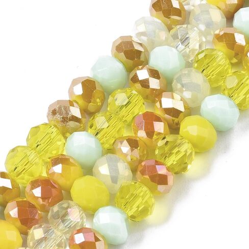 90Pcs Assorted Beads 6x5mm Rondelle Faceted Mix Colors Glass Bead for DIY Jewelry Crafts Making Necklace Bracelet Earring Keychains Decorations Ornaments Christmas Valentine Mother's Day (Purple) in Kuwait
