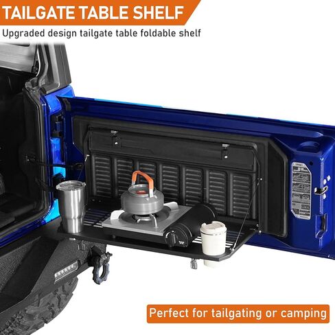 Hooke Road Wrangler JL Tailgate Table Overland Camping Desk لـ 2018-2026 Jeep Wrangler JL JLU، رف تخزين منظم للملحقات الخارجية in Kuwait