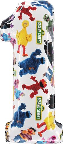 بالون فويل رقم 2 من توي لاند مقاس 26 بوصة (66 سم) من Sesame Street™ - بالونات حفلات الأطفال - ديكور الحفلات، بالهواء أو الهيليوم، ذاتي الغلق in Kuwait
