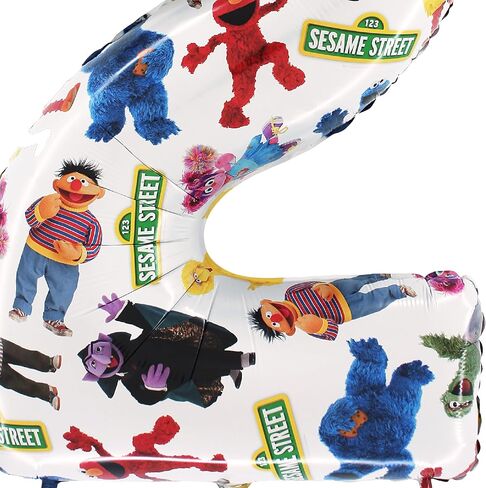 بالون فويل رقم 2 من توي لاند مقاس 26 بوصة (66 سم) من Sesame Street™ - بالونات حفلات الأطفال - ديكور الحفلات، بالهواء أو الهيليوم، ذاتي الغلق in Kuwait