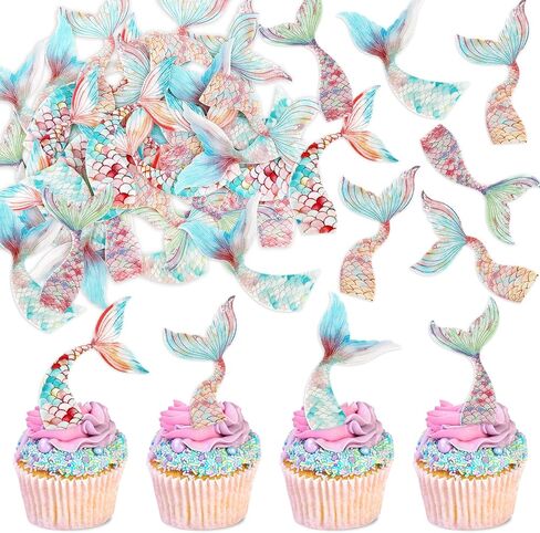 24Pcs Under The Sea Cupcake Toppers Watercolor Shell Starfish Octopus Turtle Jellyfish Cupcake Picks Mermaid Food Picks for Under The Sea Baby Shower Boys Girls Ocean Birthday Cupcake Decors in Saudi Arabia