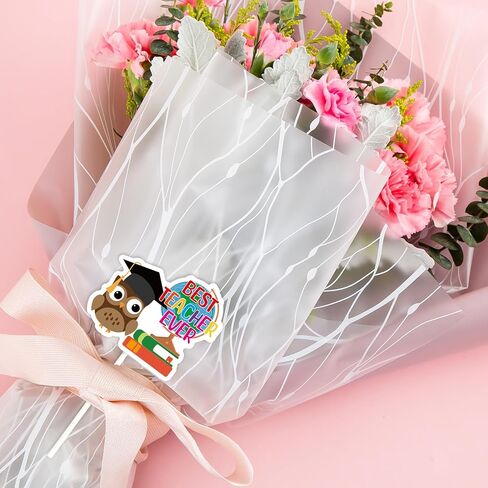 WorldBazaar Teacher Appreciation Cupcake Toppers 24 PCS Graduation Thank You Teacher Cupcake Decoration End of Year Grad Party Decorations in Kuwait