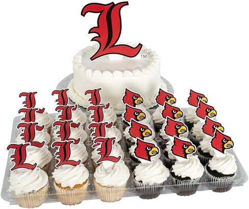 مجموعة أغطية الكب كيك وأغطية الكيك من جامعة صبار الصحراء من لويزفيل - UofL Cardinals 25 قطعة من لوازم حفلات الطعام والديكورات والتخرج ويوم اللعب in Kuwait