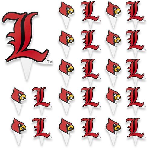 مجموعة أغطية الكب كيك وأغطية الكيك من جامعة صبار الصحراء من لويزفيل - UofL Cardinals 25 قطعة من لوازم حفلات الطعام والديكورات والتخرج ويوم اللعب in Kuwait