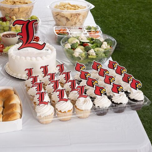 مجموعة أغطية الكب كيك وأغطية الكيك من جامعة صبار الصحراء من لويزفيل - UofL Cardinals 25 قطعة من لوازم حفلات الطعام والديكورات والتخرج ويوم اللعب in Kuwait