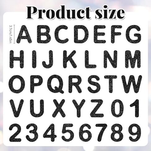 SYLVASS 72Pcs Glitter Iron-on Letters and Numbers Patches for Clothing Backpack Hats Shirts Jeans Bags, DIY Accessories-Black in Kuwait