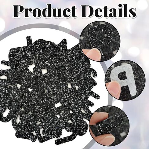 SYLVASS 72Pcs Glitter Iron-on Letters and Numbers Patches for Clothing Backpack Hats Shirts Jeans Bags, DIY Accessories-Black in Kuwait