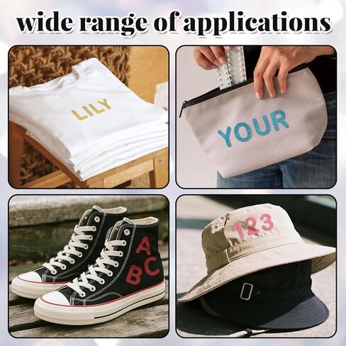 SYLVASS 72Pcs Glitter Iron-on Letters and Numbers Patches for Clothing Backpack Hats Shirts Jeans Bags, DIY Accessories-Black in Kuwait