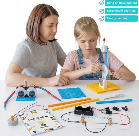 مجموعات الدوائر الكهربائية STEM - 8 تجارب في 7 مجموعات مجموعة الدوائر العلمية الكهرباء للطلاب، مشاريع هندسة الدوائر جميعها في مشاريع العلوم التعليمية الكهربائية للمبتدئين in Kuwait