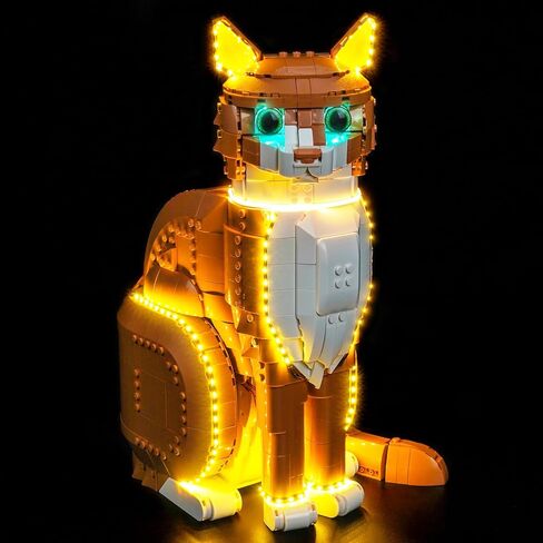BrickBling LED Light Compatible with Lego Orange Cat, Creative Lighting Compatible with Lego 21376- Not Come with Model in Kuwait