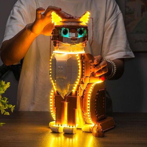 BrickBling LED Light Compatible with Lego Orange Cat, Creative Lighting Compatible with Lego 21376- Not Come with Model in Kuwait