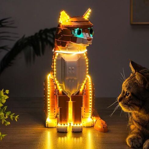 BrickBling LED Light Compatible with Lego Orange Cat, Creative Lighting Compatible with Lego 21376- Not Come with Model in Kuwait