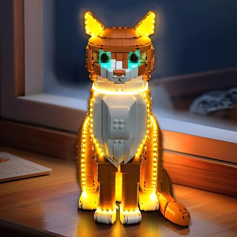 BrickBling LED Light Compatible with Lego Orange Cat, Creative Lighting Compatible with Lego 21376- Not Come with Model in Kuwait