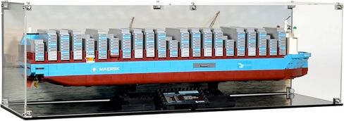 Display Case Compatible with LEGO 40955 Maersk Dual-Fuel Container Vessel – UV-Printed Maritime Background, Dustproof Acrylic Showcase, Set Not Included in Kuwait