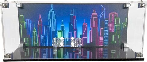 Display Case Compatible with LEGO 76333 Batman & Robin – Clear Dustproof Acrylic Showcase with UV Printed Background for Movie Enthusiasts – Set Not Included in Kuwait